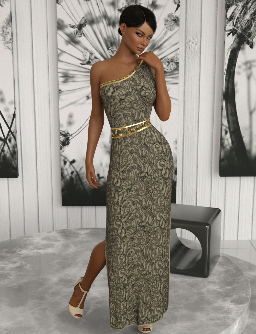 InStyle - JMR dForce One Shoulder Evening Dress for G8F by N/A
