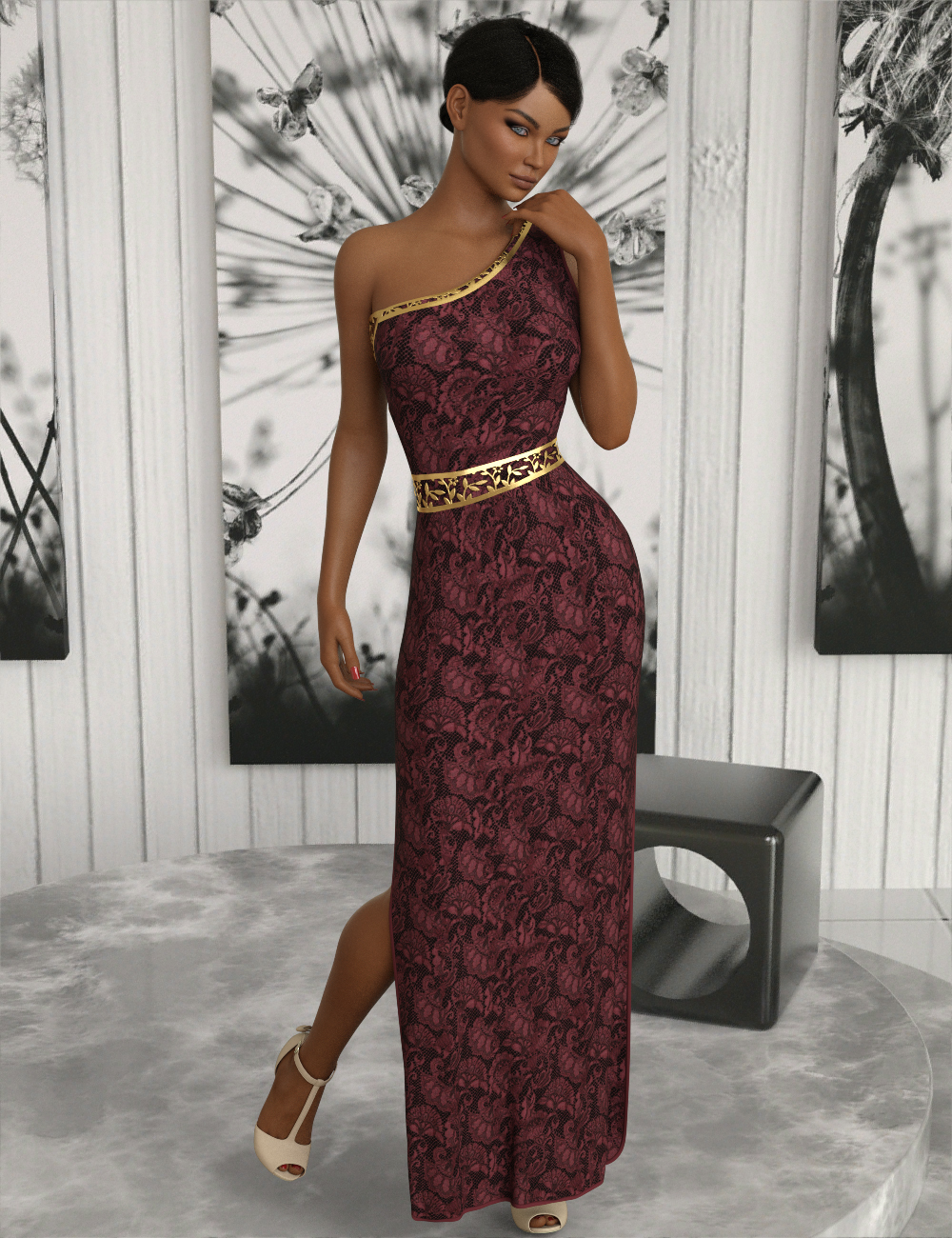 InStyle - JMR dForce One Shoulder Evening Dress for G8F by N/A