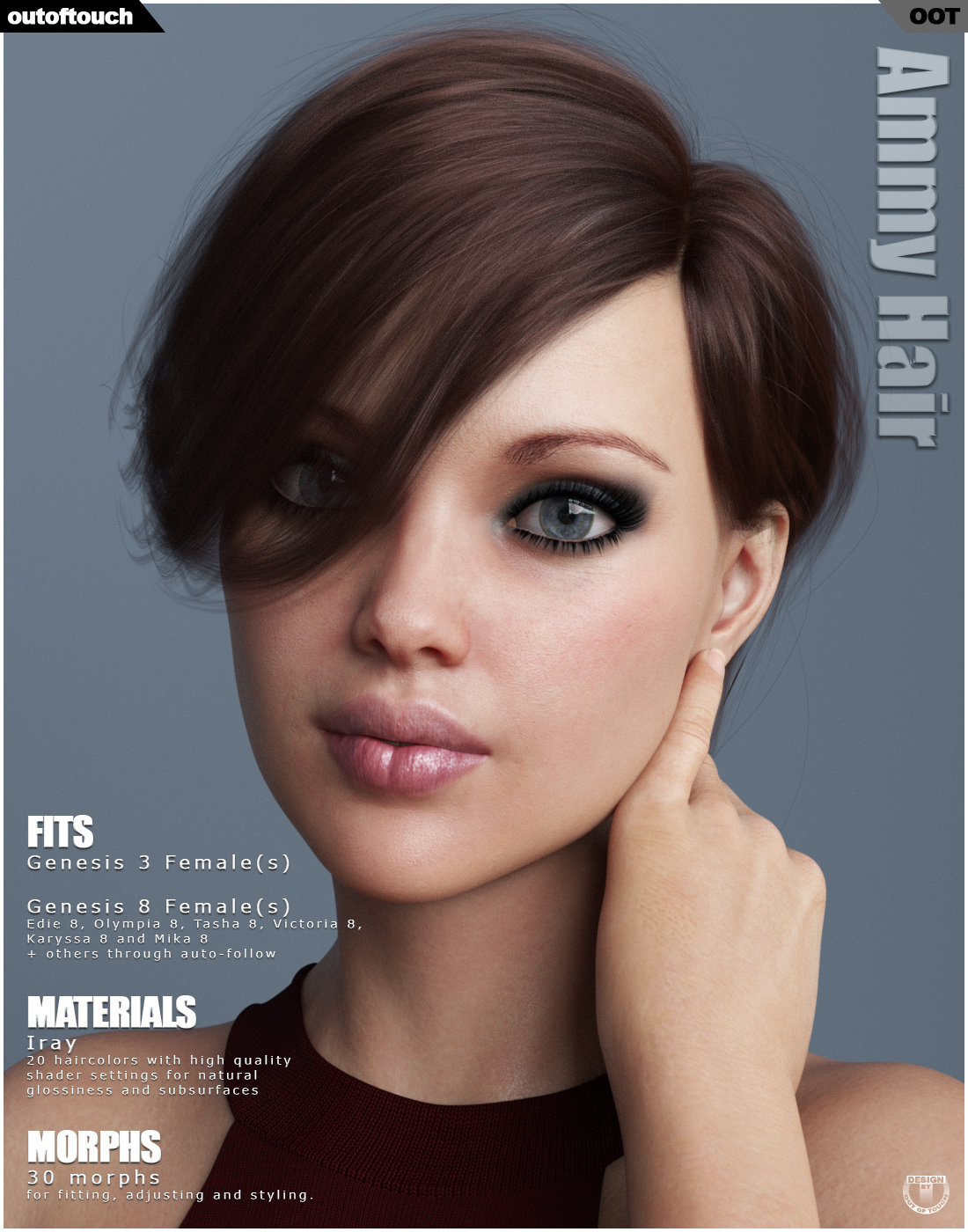 Ammy Hair for Genesis 3 and 8 Females by N/A