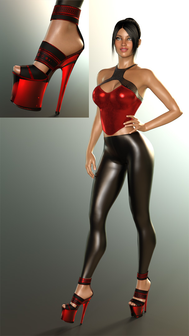 Bella Stripper Heels for G2F by N/A