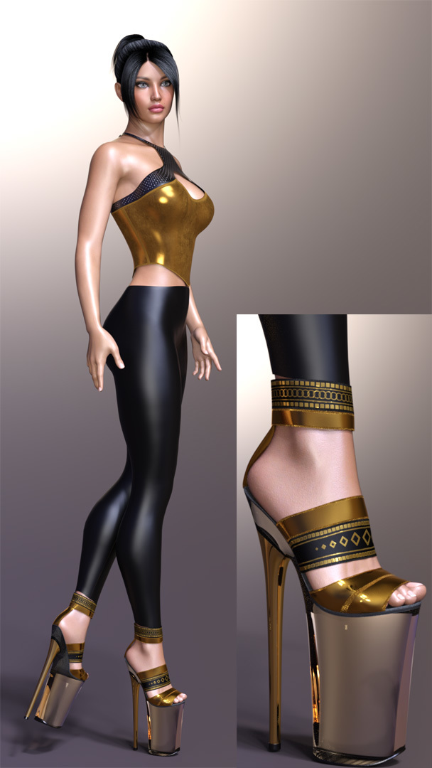 Bella Stripper Heels for G2F by N/A
