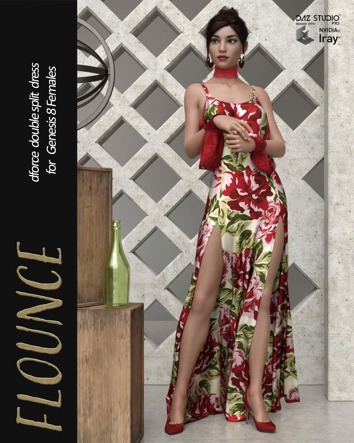 Flounce dForce dress for Genesis 8 Females by N/A