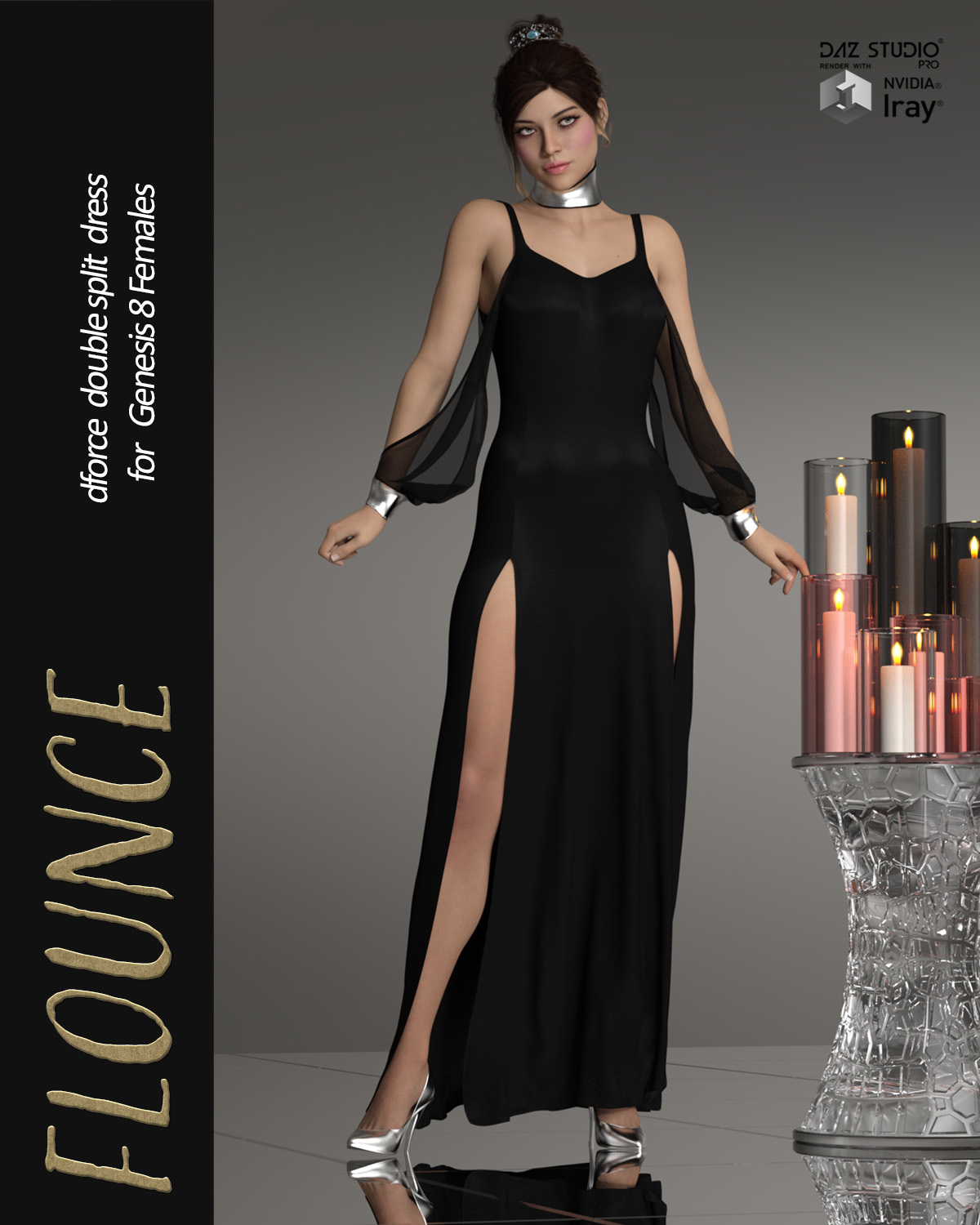 Flounce dForce dress for Genesis 8 Females by N/A