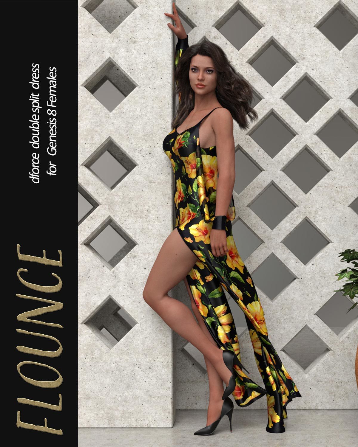 Flounce dForce dress for Genesis 8 Females by N/A