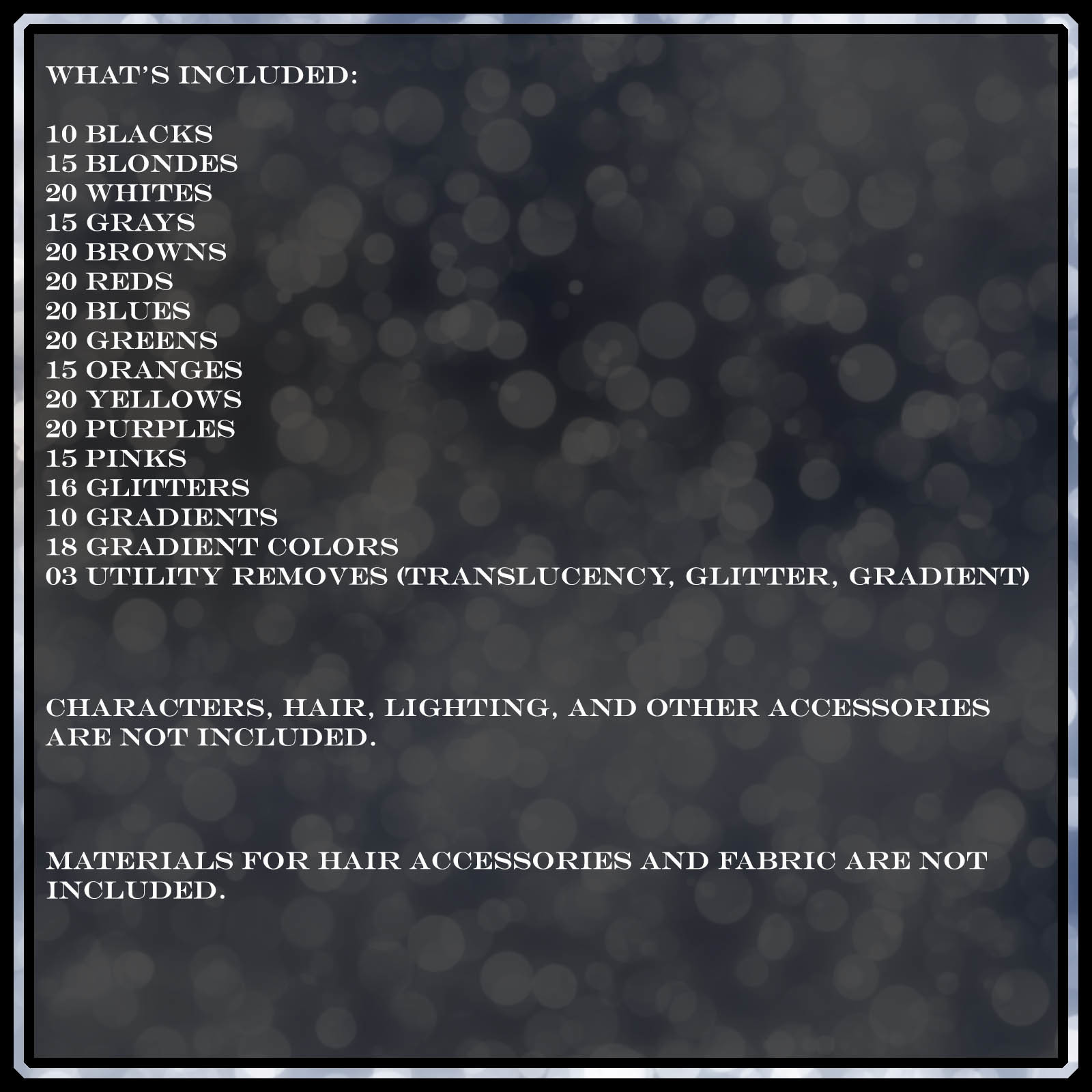 Resurrection Hair Shaders for DS Iray by N/A