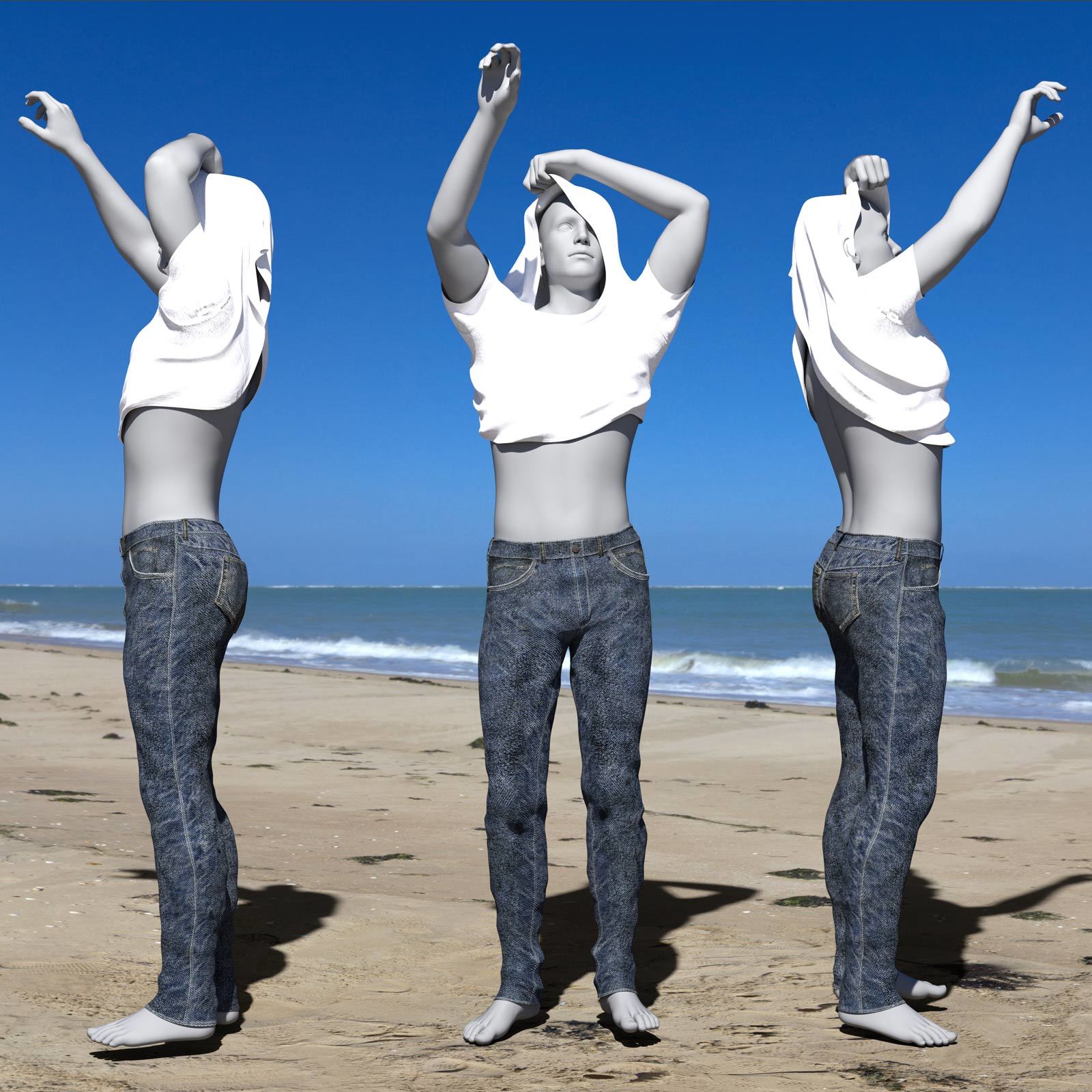 Taking It Off For Greybro's G8 Jeans and Tee Male Edition by N/A