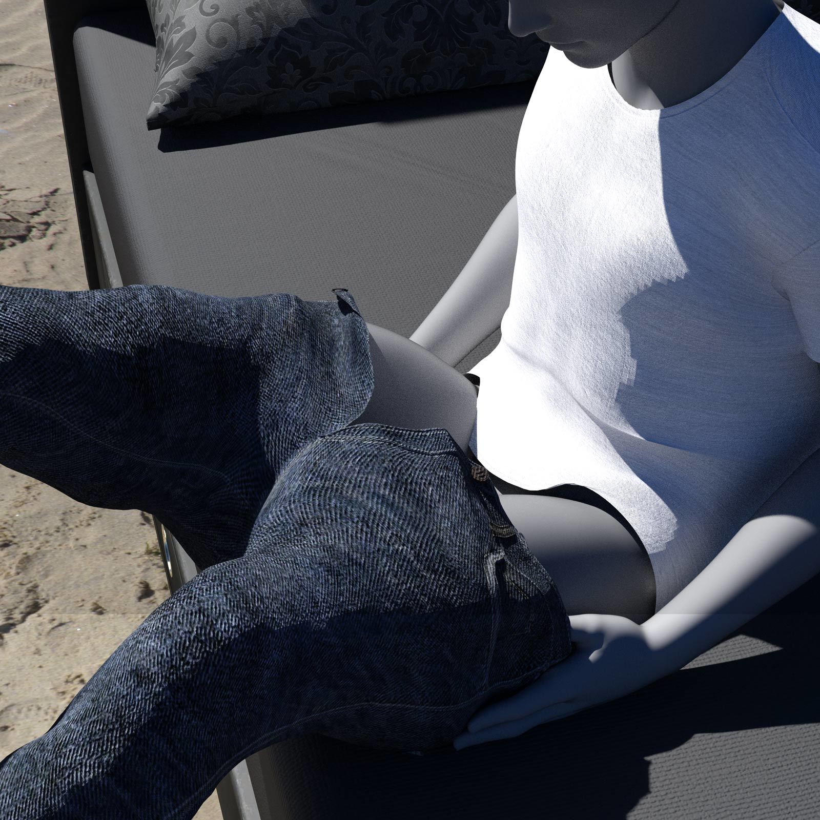 Taking It Off For Greybro's G8 Jeans and Tee Male Edition by N/A