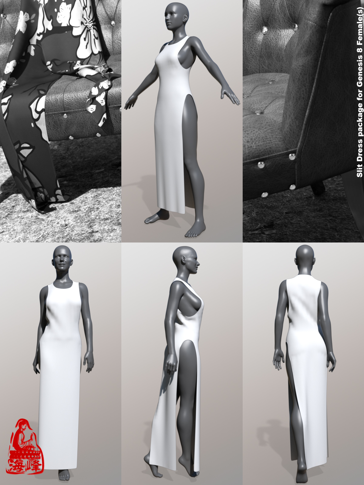 Slit Dress Package for Genesis 8 Females by N/A