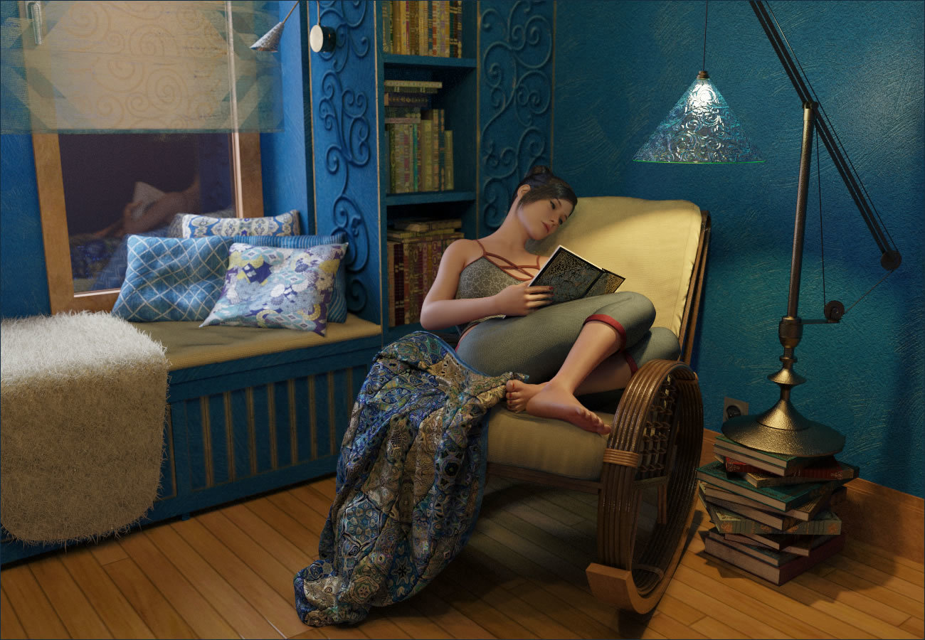 In a Blue Study by N/A