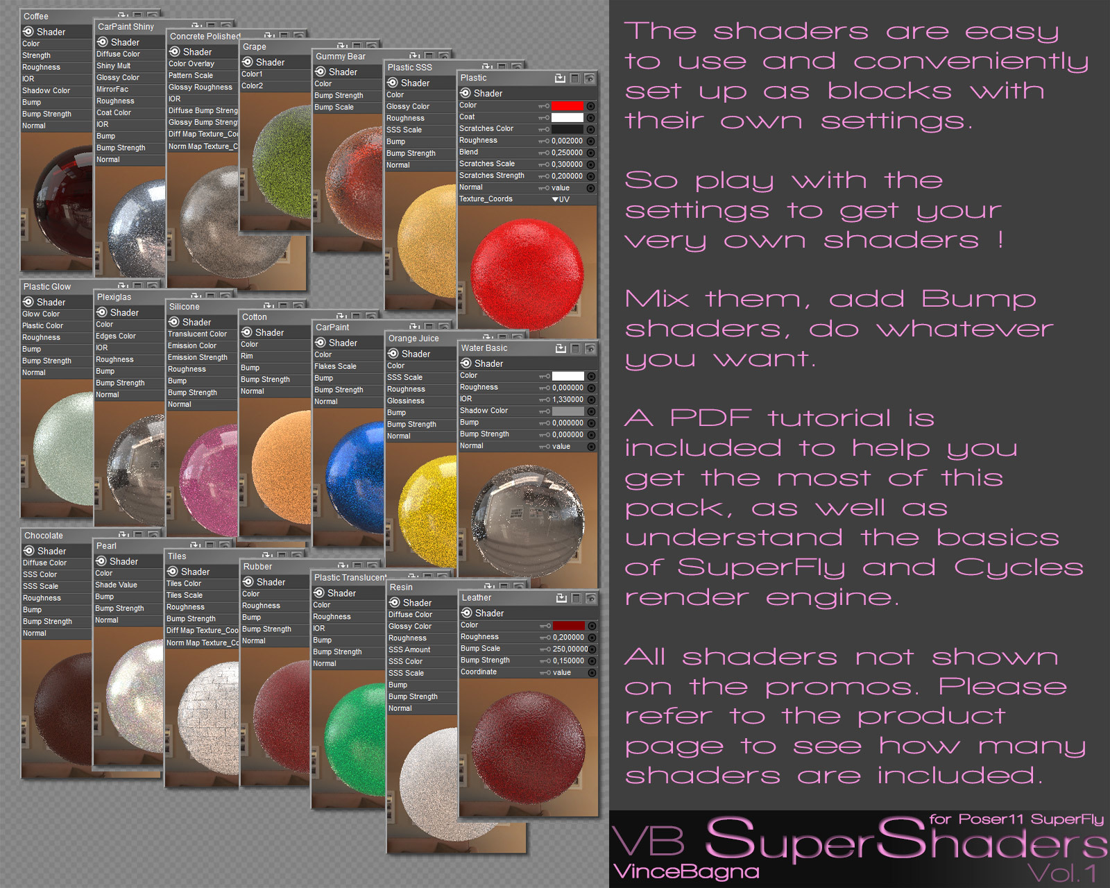 VB SuperShaders for Poser11 SuperFly Vol.1 by N/A