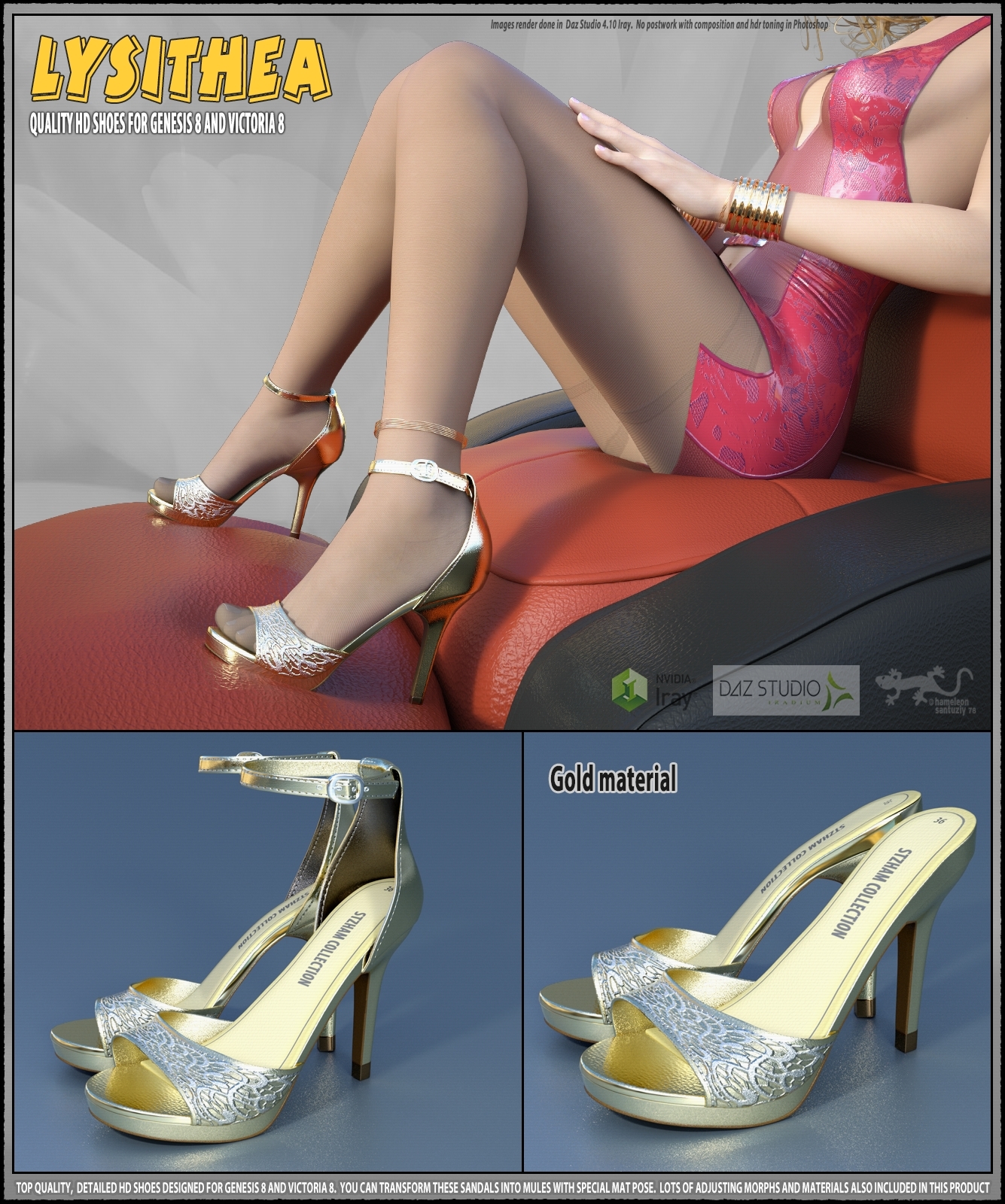 Lysithea Shoes - for Genesis 8 and Victoria 8 by N/A