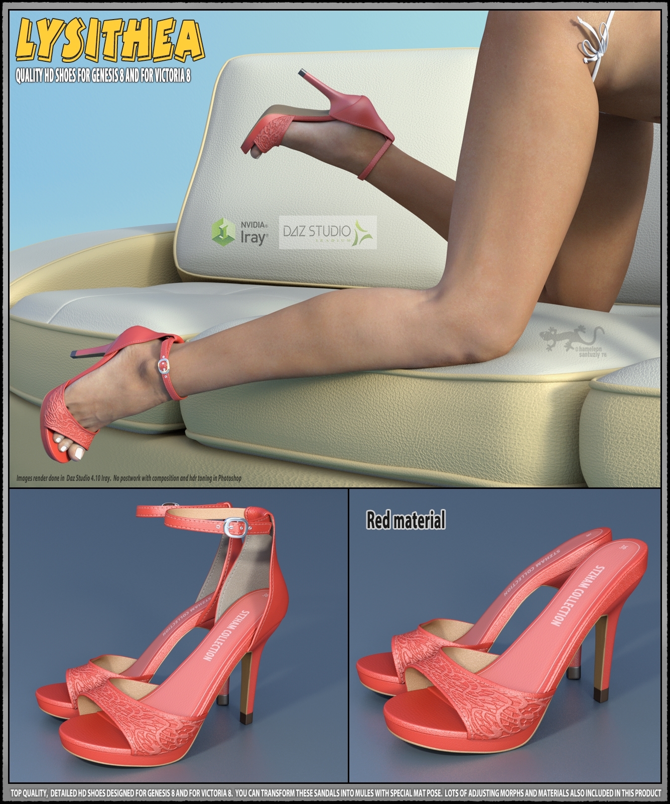 Lysithea Shoes - for Genesis 8 and Victoria 8 by N/A