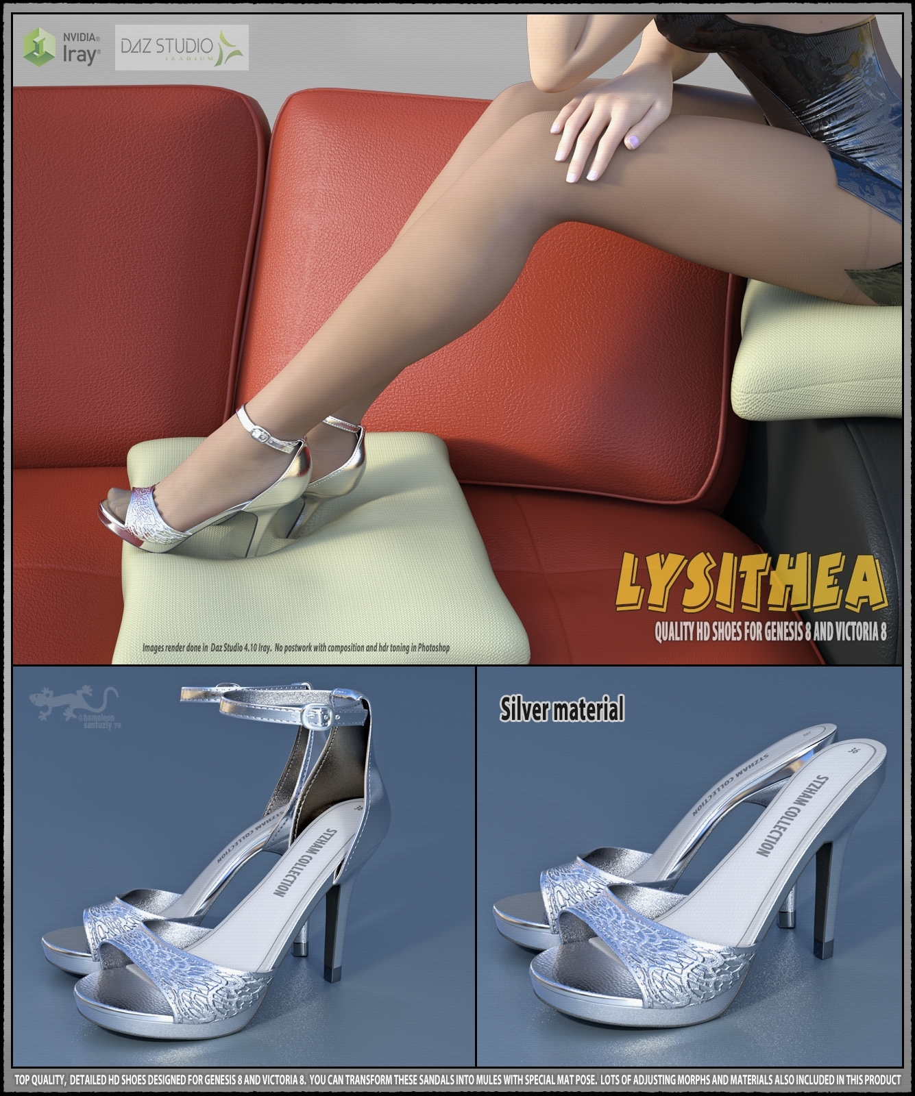 Lysithea Shoes - for Genesis 8 and Victoria 8 by N/A