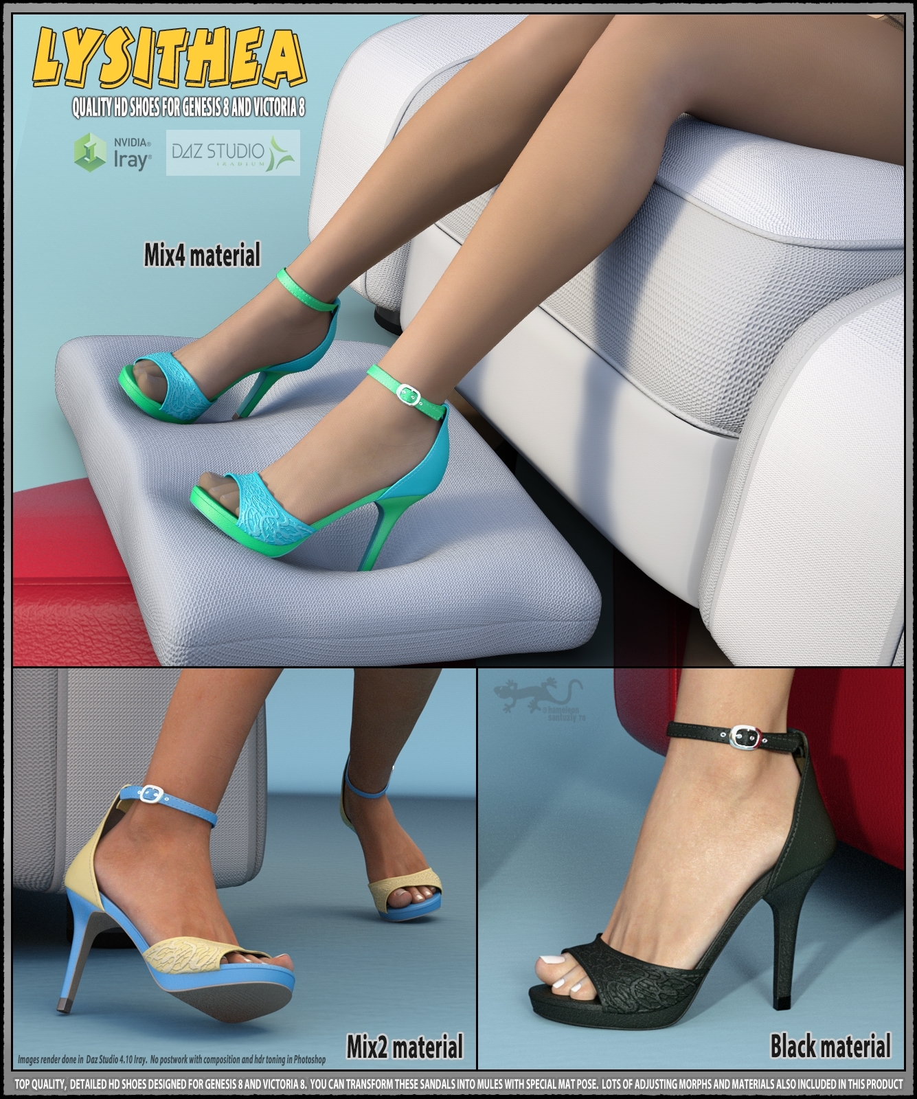 Lysithea Shoes - for Genesis 8 and Victoria 8 by N/A