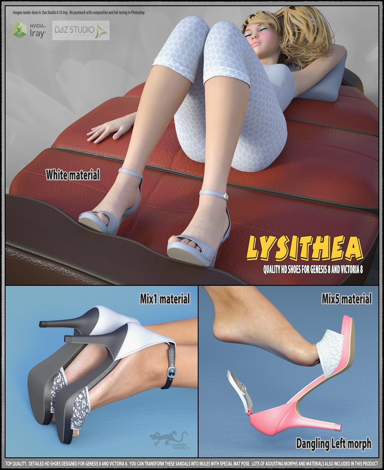 Lysithea Shoes - for Genesis 8 and Victoria 8 by N/A