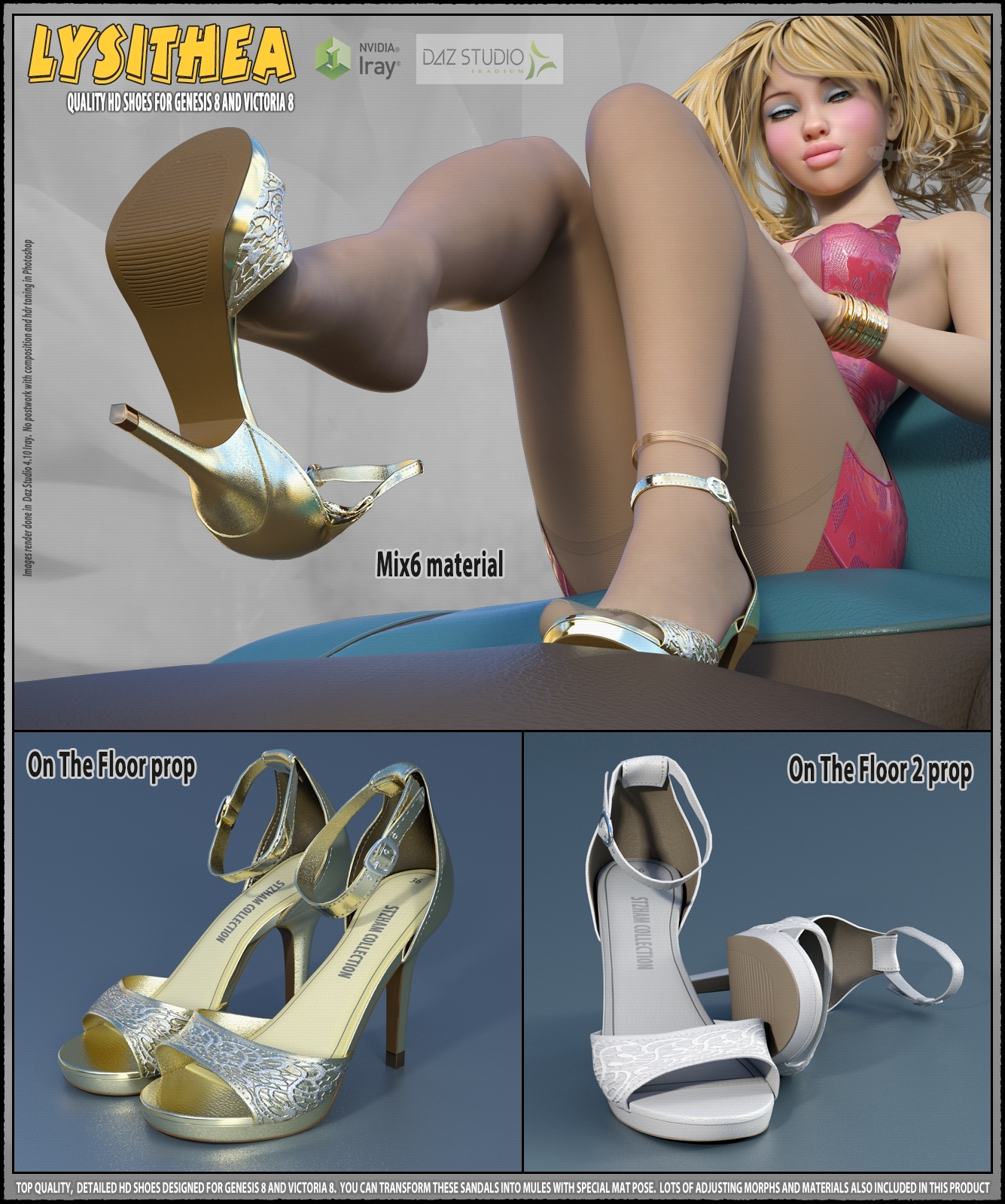 Lysithea Shoes - for Genesis 8 and Victoria 8 by N/A