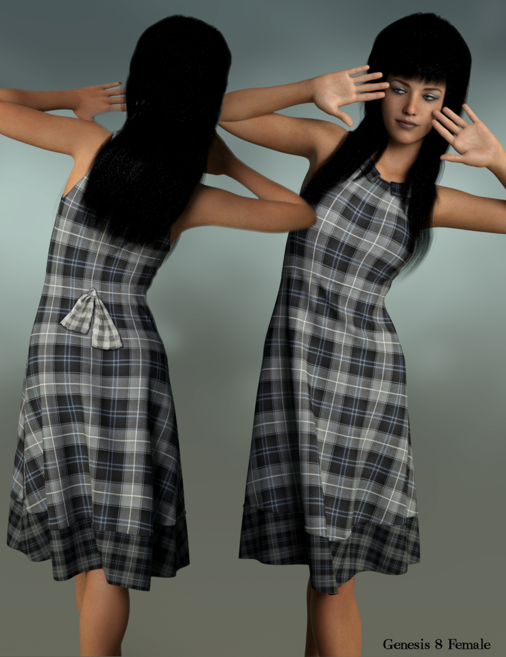 dForce Quadra Dress for Genesis 8 Female by N/A