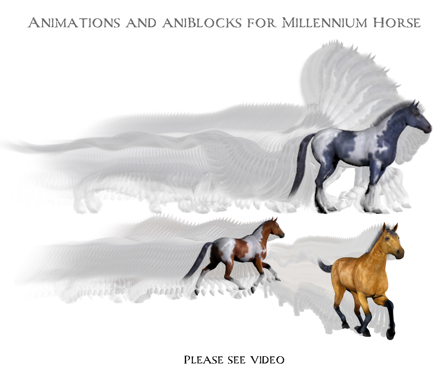 Animations for Millennium Horse - Poser and Daz Studio by N/A