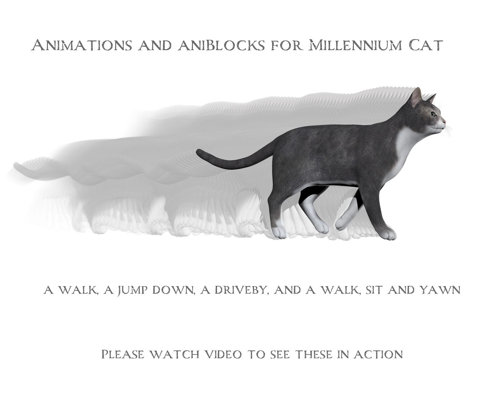 Animations for Millennium Cat - Poser and Daz Studio by N/A