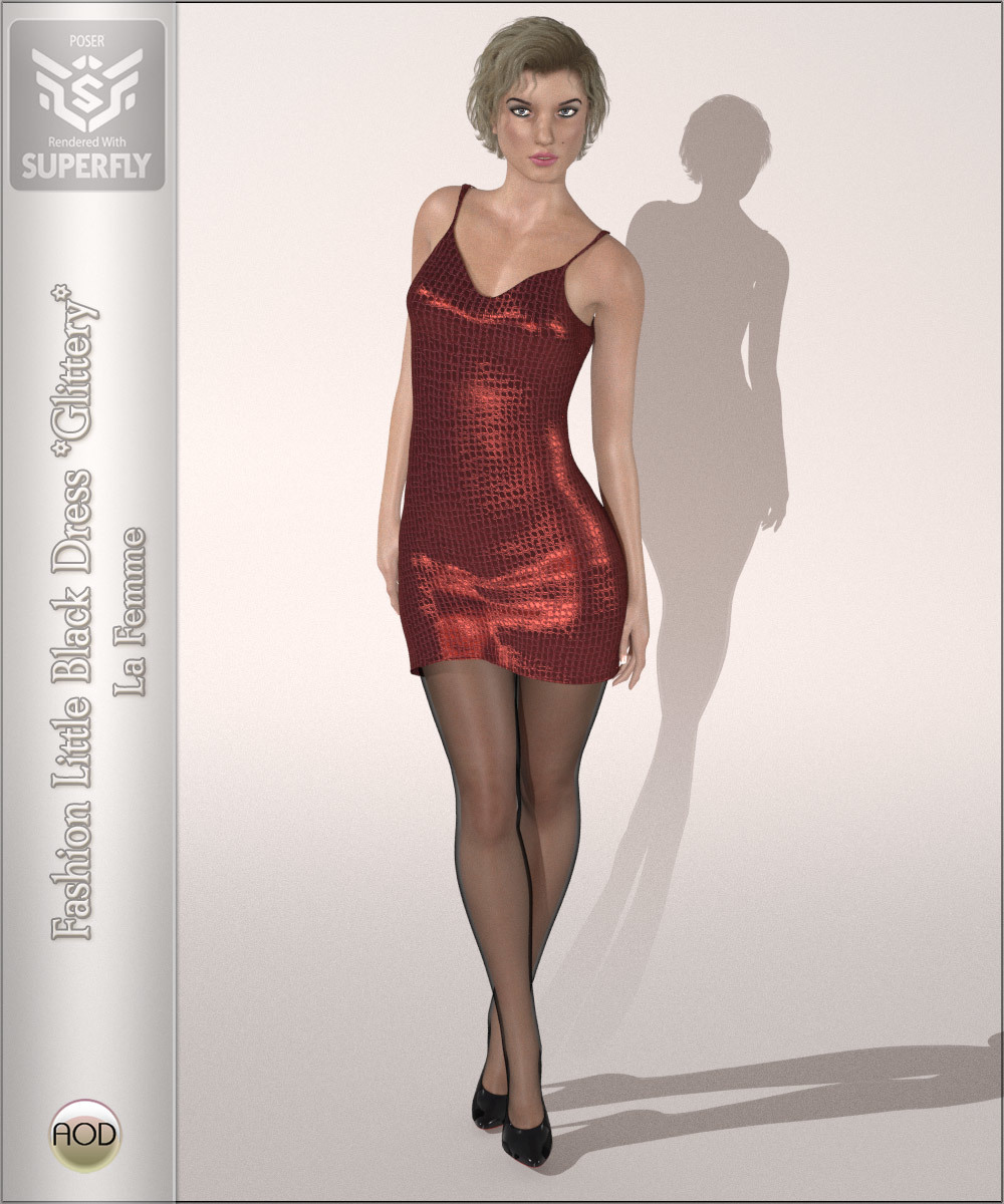 Fashion Little Black Dress - Glittery - for La Femme by N/A