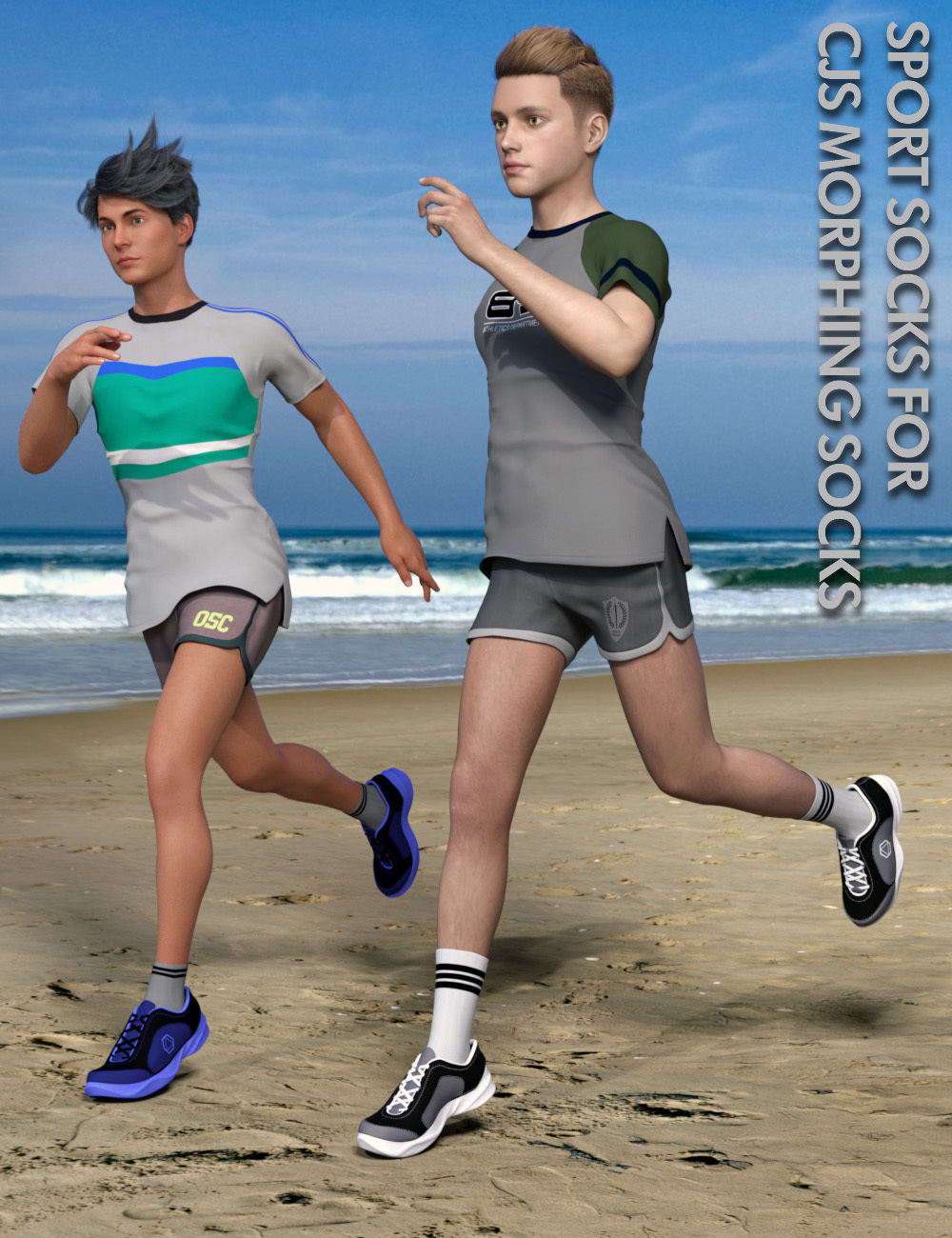 Sport Socks Add On for CJ Morphing Socks for Genesis 8 and 3 by N/A
