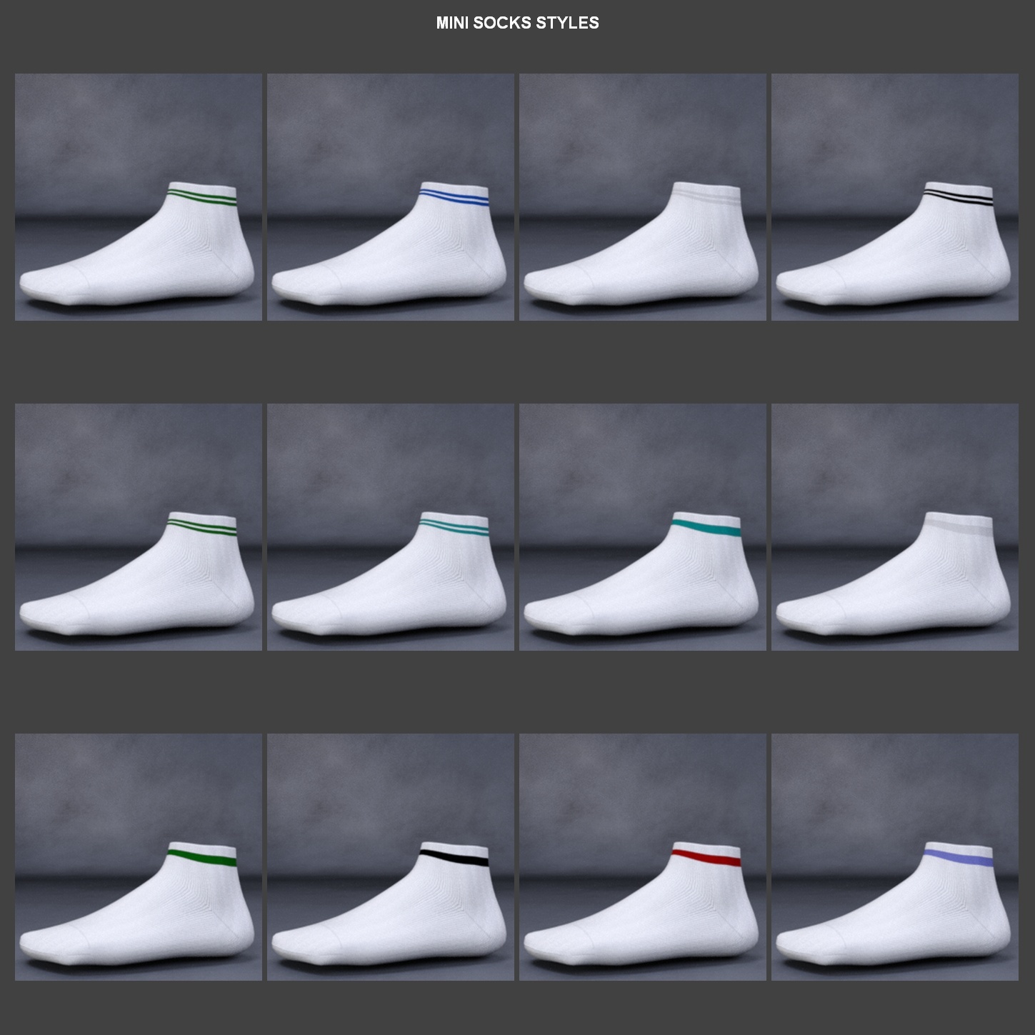 Sport Socks Add On for CJ Morphing Socks for Genesis 8 and 3 by N/A