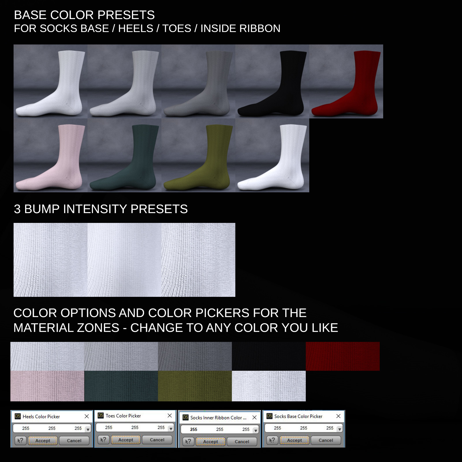 Sport Socks Add On for CJ Morphing Socks for Genesis 8 and 3 by N/A