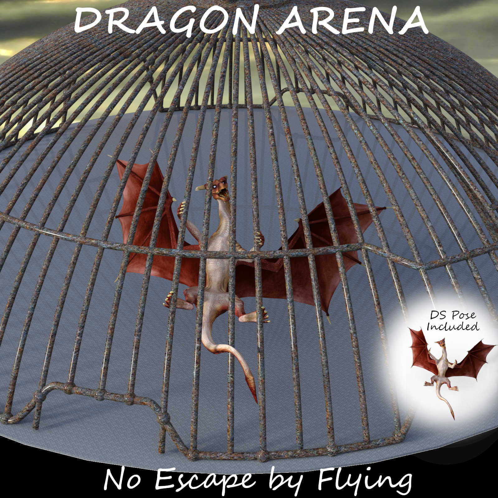 DRAGON ARENA Ultimate Dragon Fighting Cage for Daz Studio and Poser by N/A