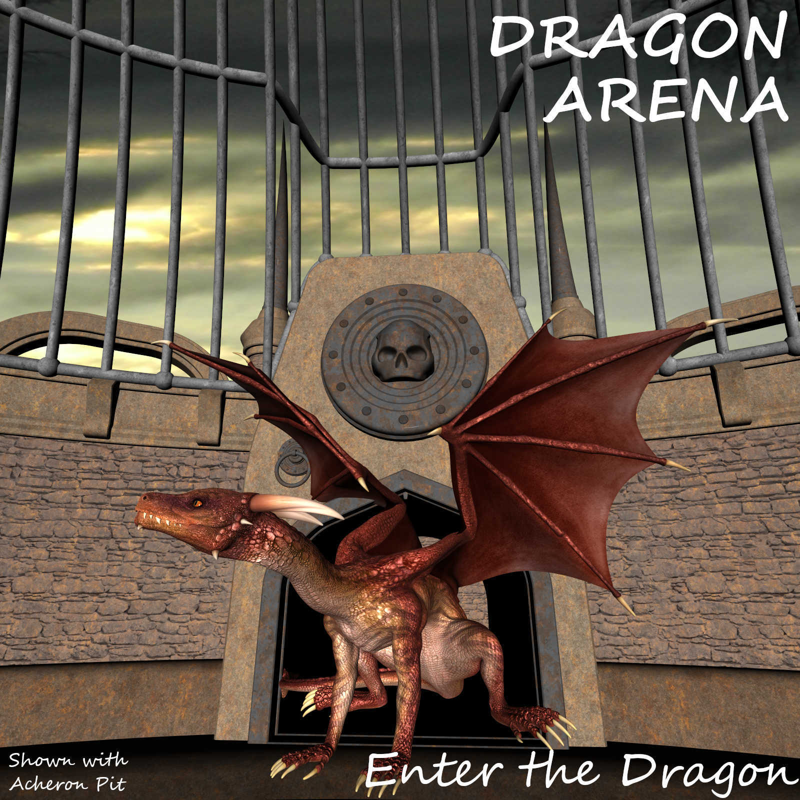 DRAGON ARENA Ultimate Dragon Fighting Cage for Daz Studio and Poser by N/A