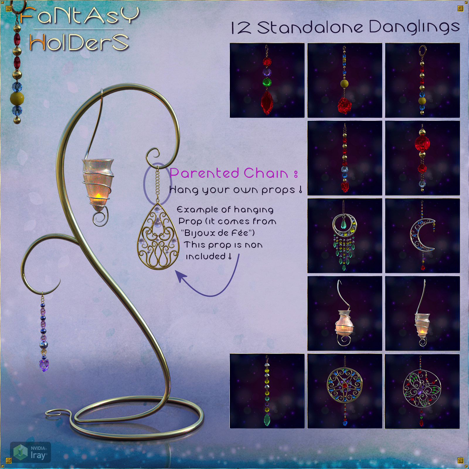 Fantasy Holders - Props & Poses for G8 and G3 - DAZ by N/A