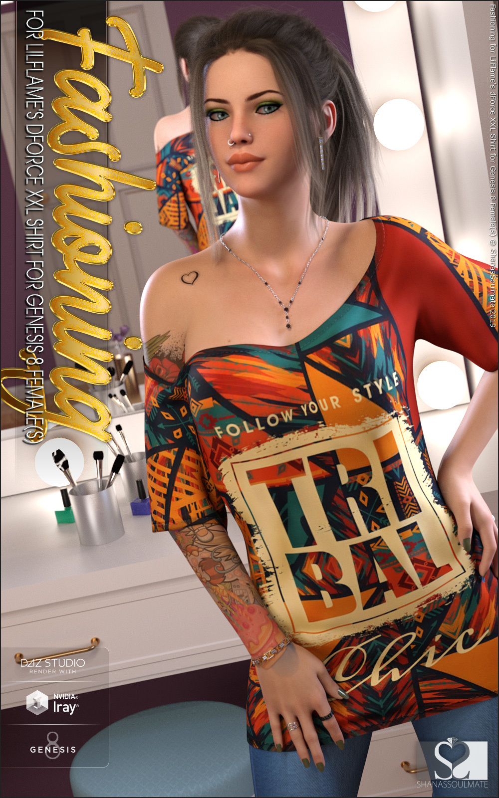 Fashioning for dForce XXL Shirt for Genesis 8 Females by N/A