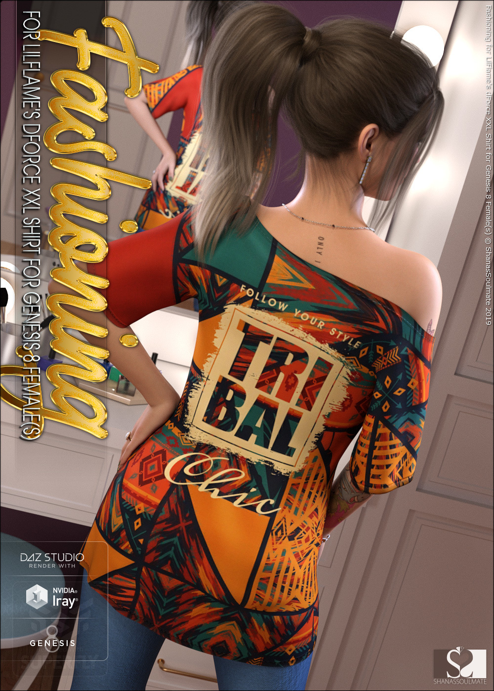 Fashioning for dForce XXL Shirt for Genesis 8 Females by N/A