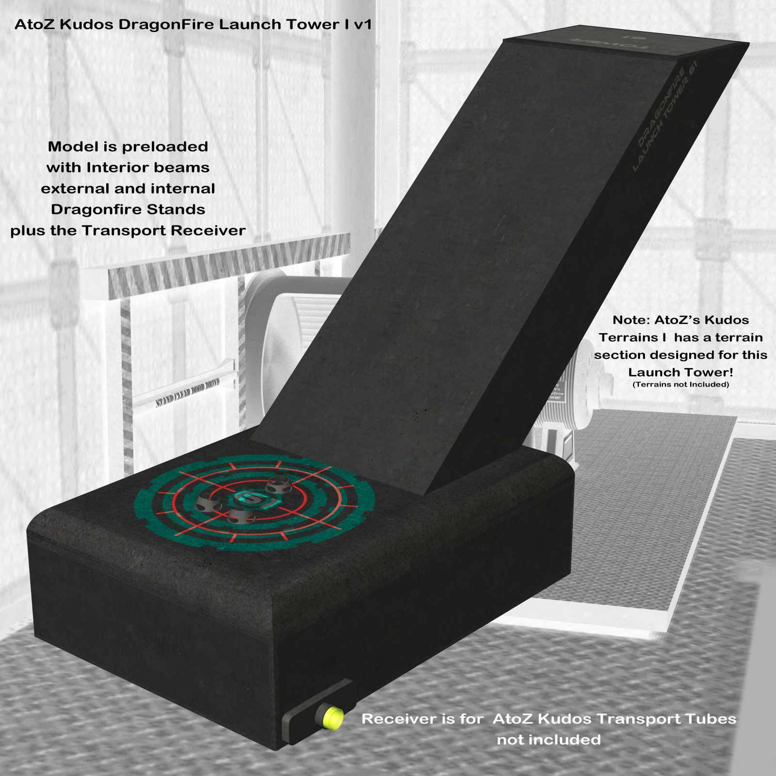 AtoZ DragonFire Launch Tower I v1 for Poser and DS by N/A