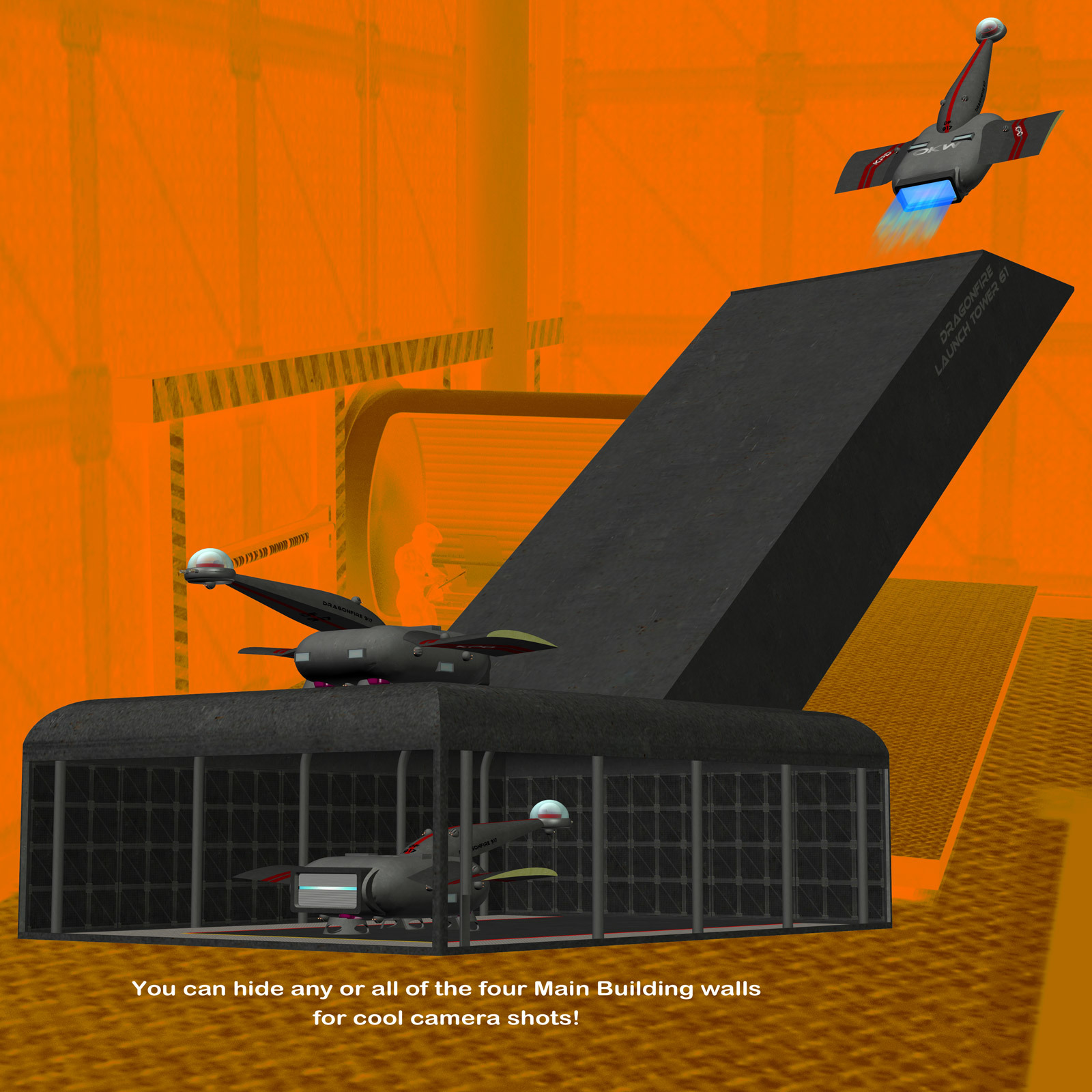 AtoZ DragonFire Launch Tower I v1 for Poser and DS by N/A