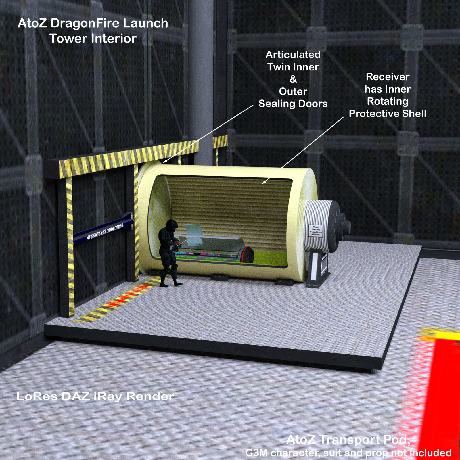 AtoZ DragonFire Launch Tower I v1 for Poser and DS by N/A