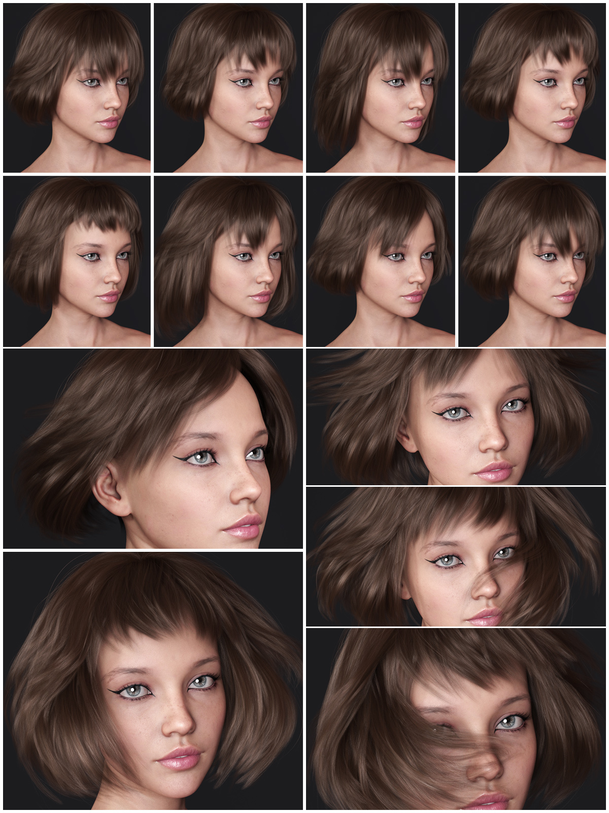Lizanna Hair for Genesis 3 and 8 Females by N/A