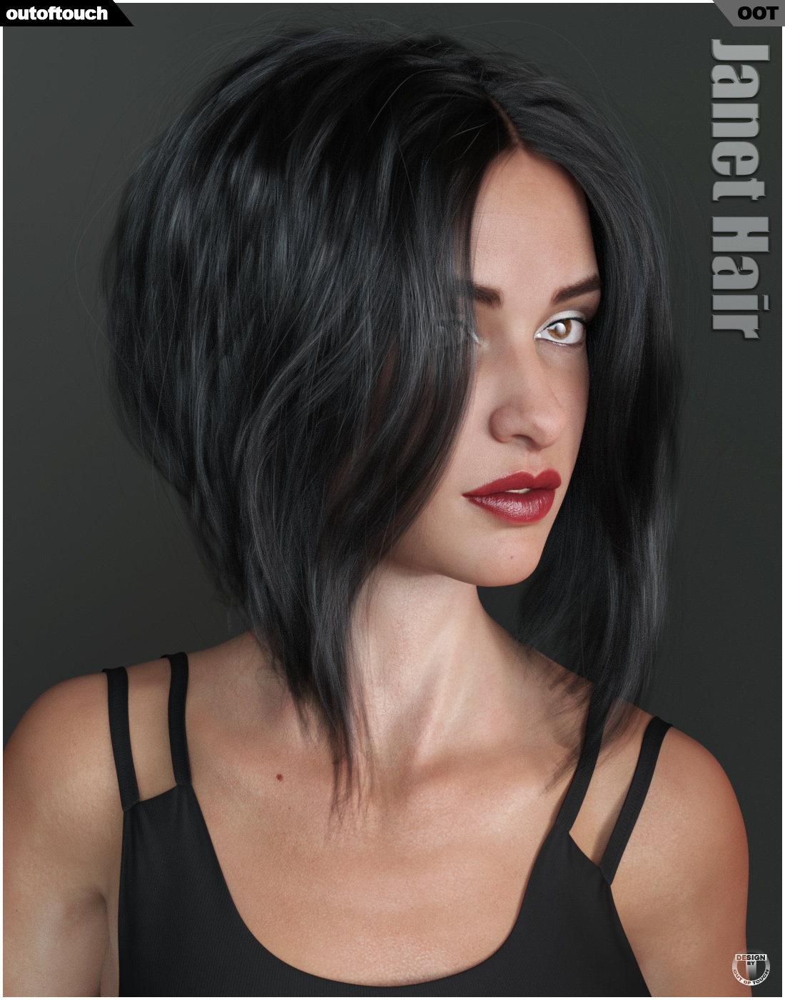 Janet Hair for Genesis 3 and 8 Females by N/A