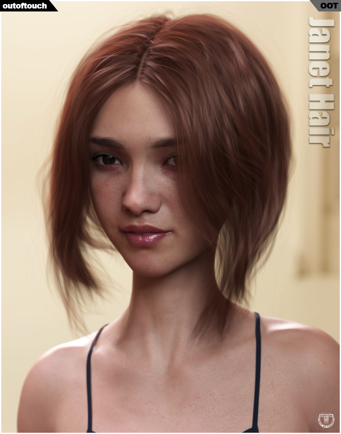 Janet Hair for Genesis 3 and 8 Females by N/A