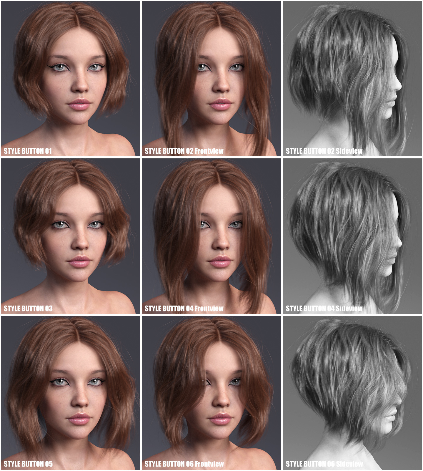 Janet Hair for Genesis 3 and 8 Females by N/A