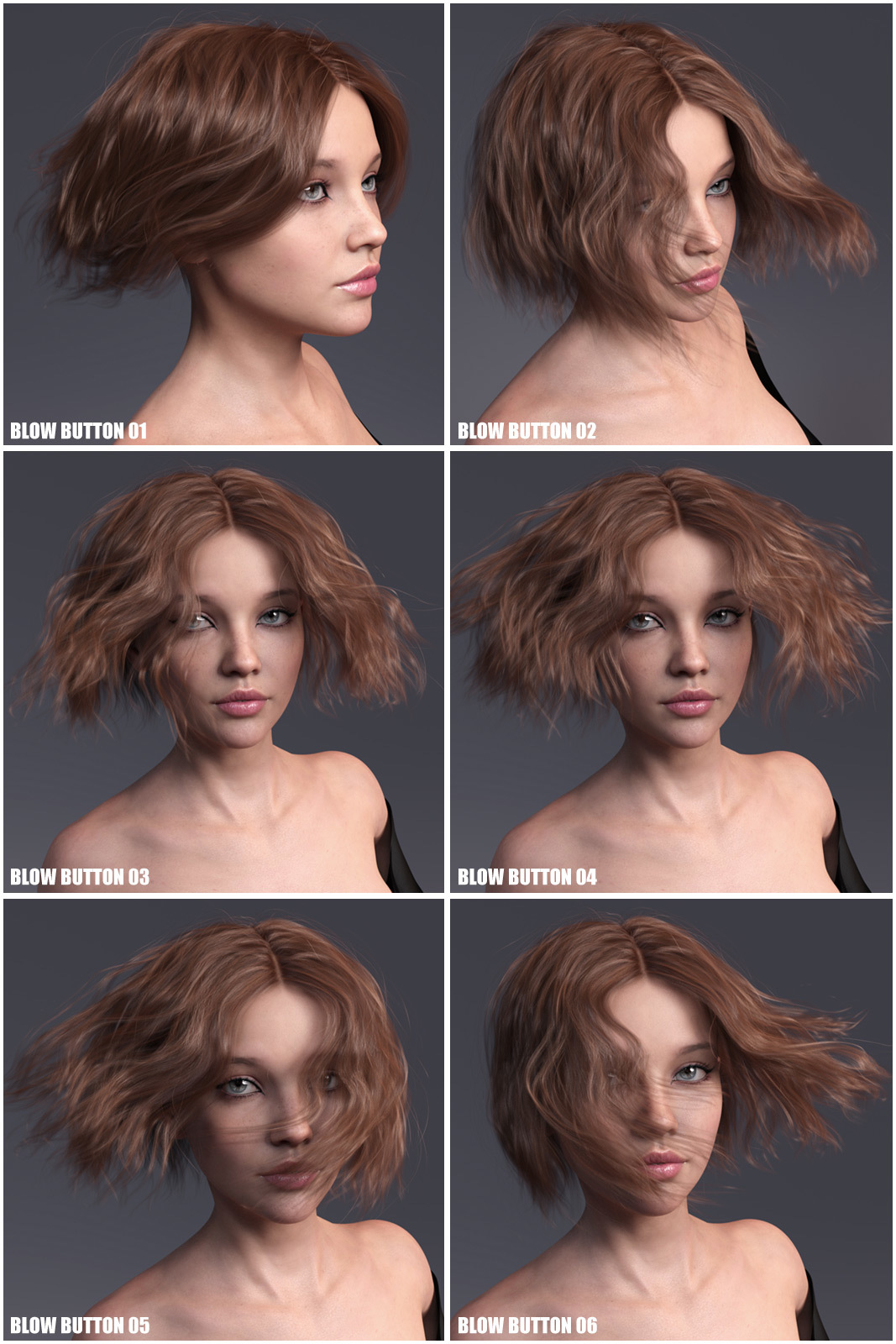 Janet Hair for Genesis 3 and 8 Females by N/A