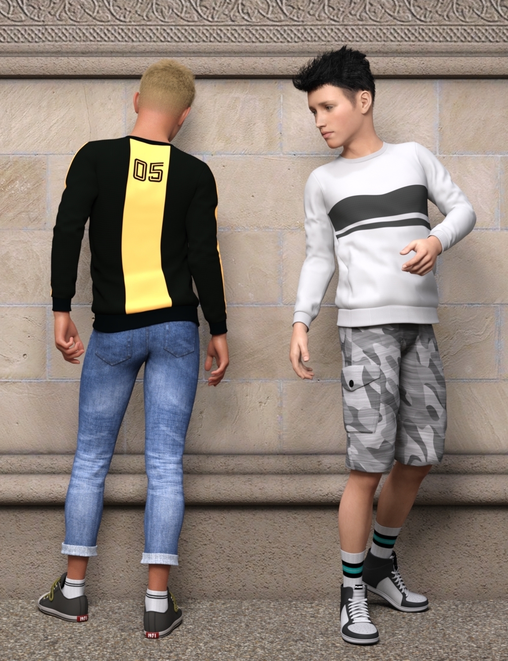 Sweatshirt Styles Add On for OOT Mega Wardrobe for Genesis 8 Males by N/A