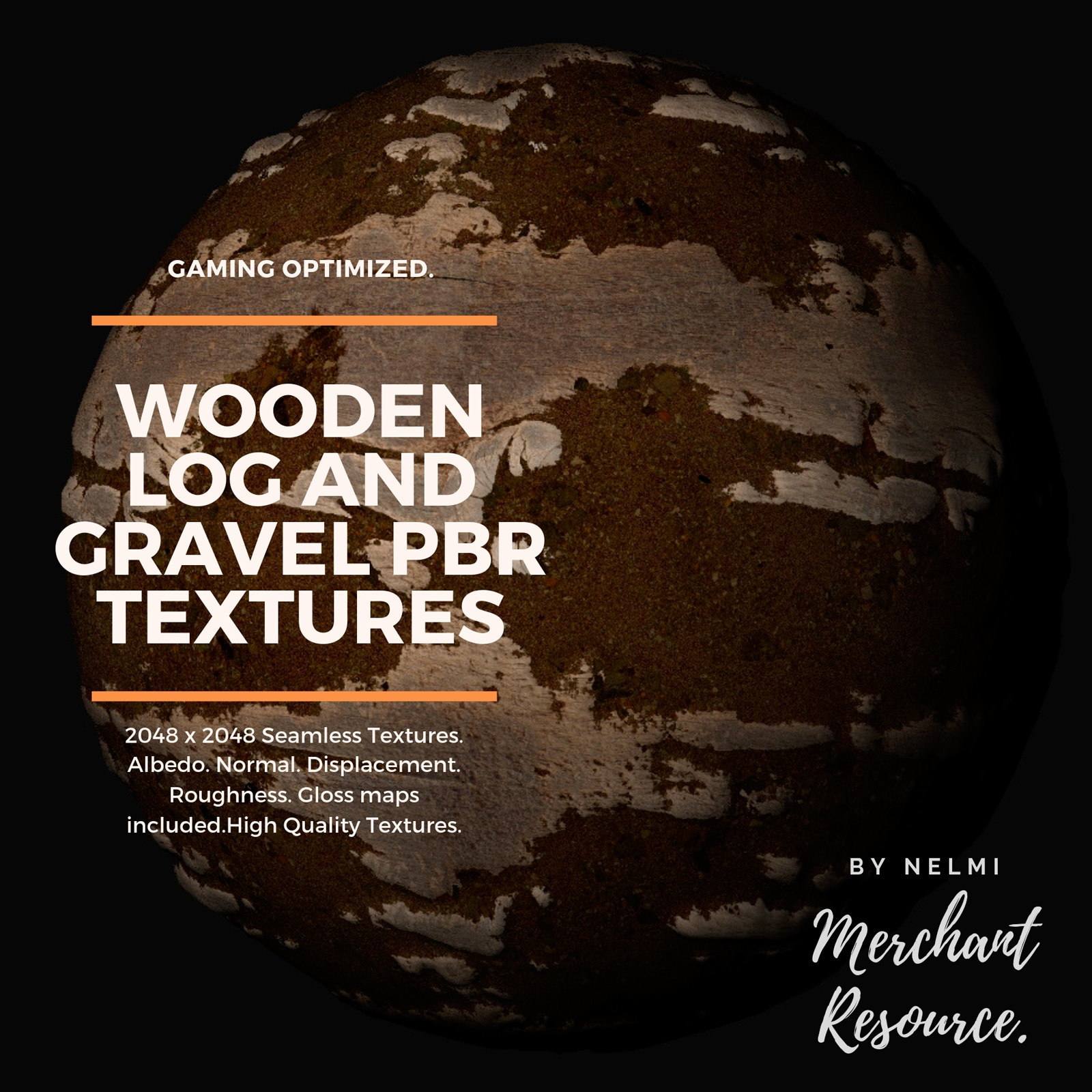 Wooden Log and Gravel PBR Textures - Merchant Resource by N/A