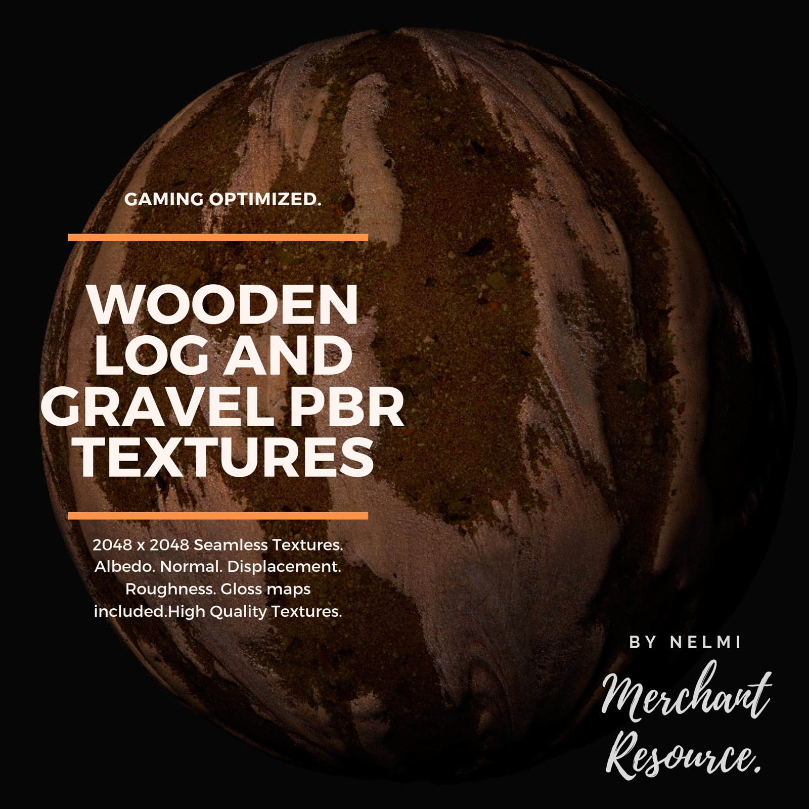 Wooden Log and Gravel PBR Textures - Merchant Resource by N/A