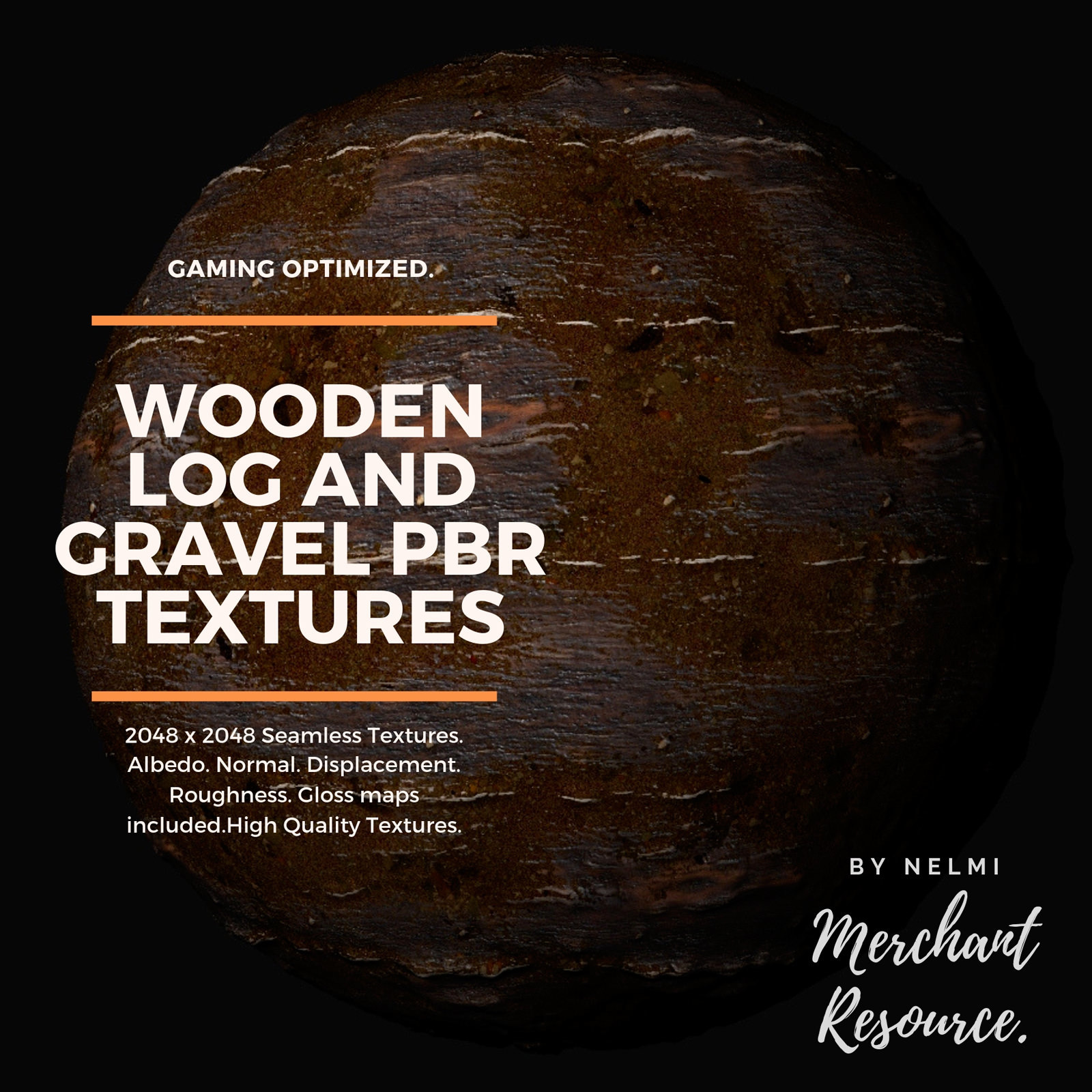 Wooden Log and Gravel PBR Textures - Merchant Resource by N/A