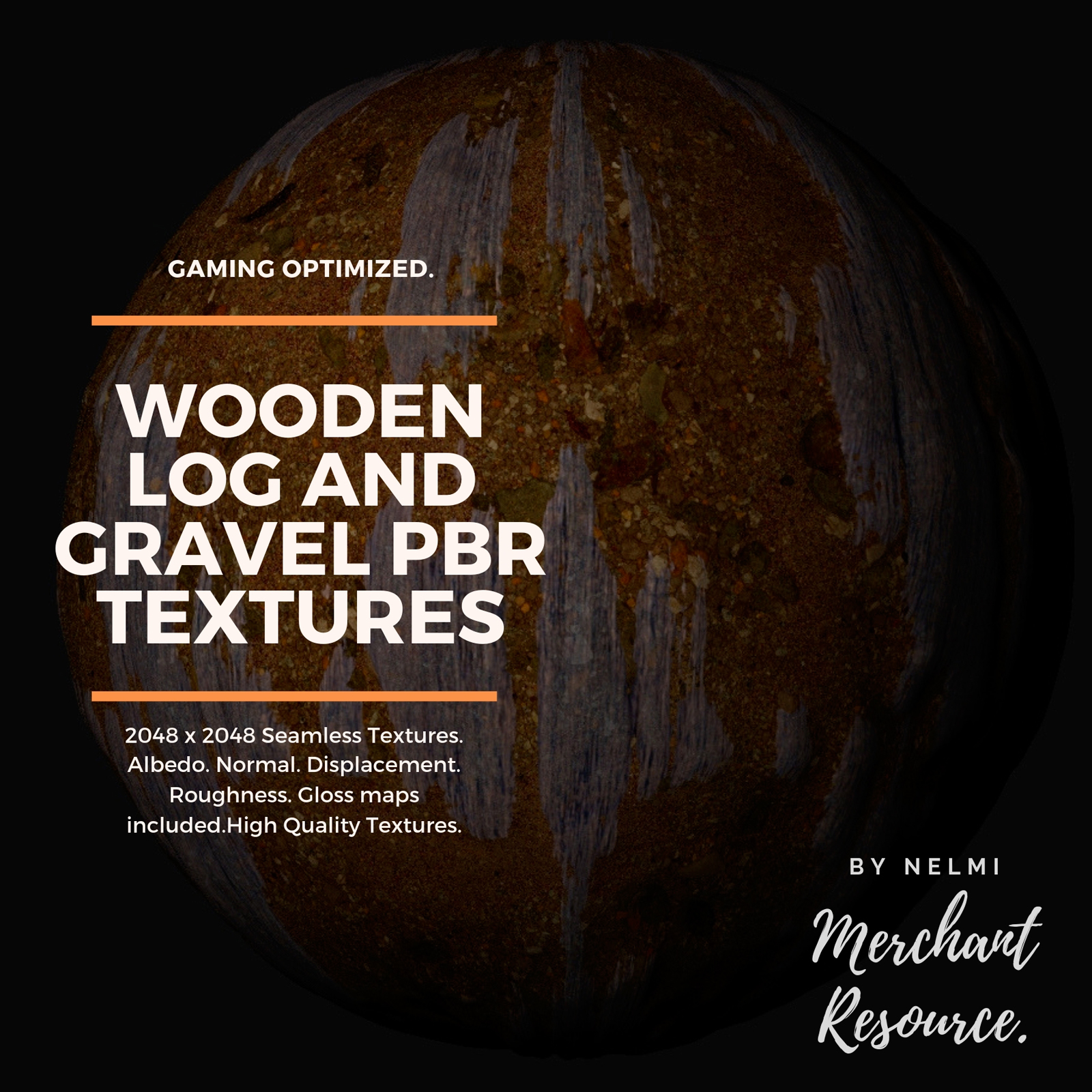 Wooden Log and Gravel PBR Textures - Merchant Resource by N/A