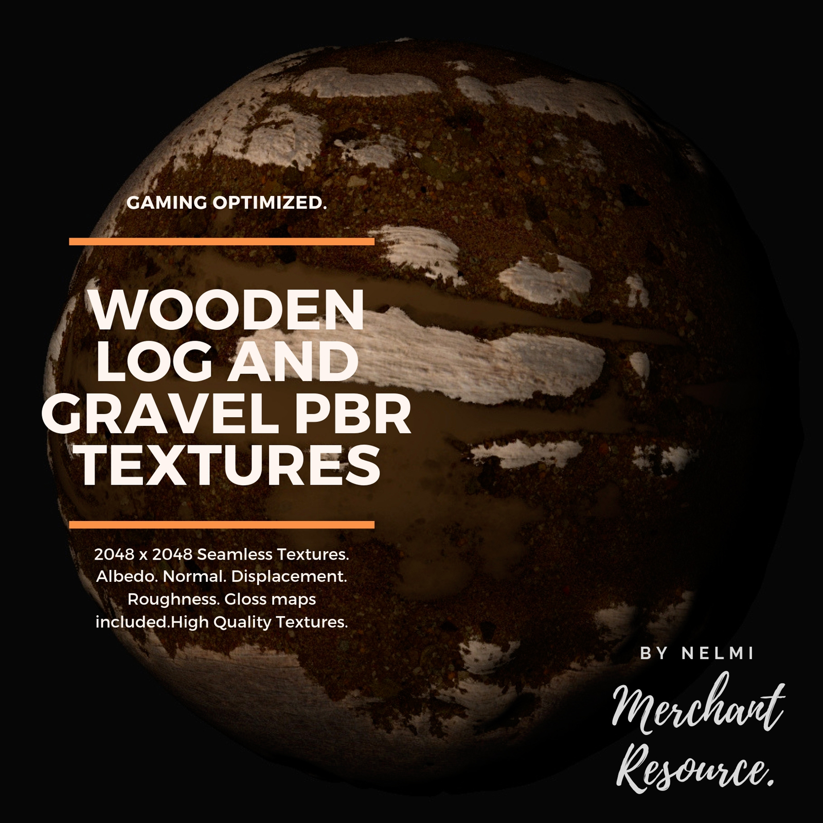 Wooden Log and Gravel PBR Textures - Merchant Resource by N/A