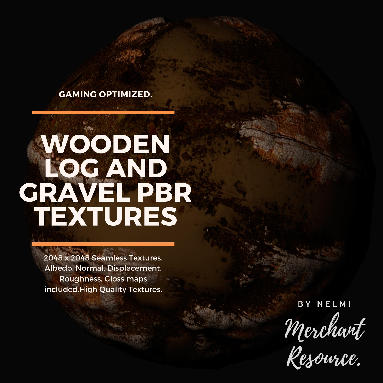 Wooden Log and Gravel PBR Textures - Merchant Resource by N/A