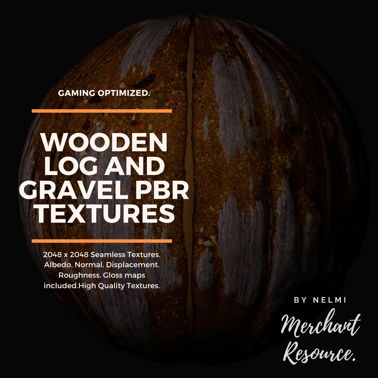 Wooden Log and Gravel PBR Textures - Merchant Resource by N/A