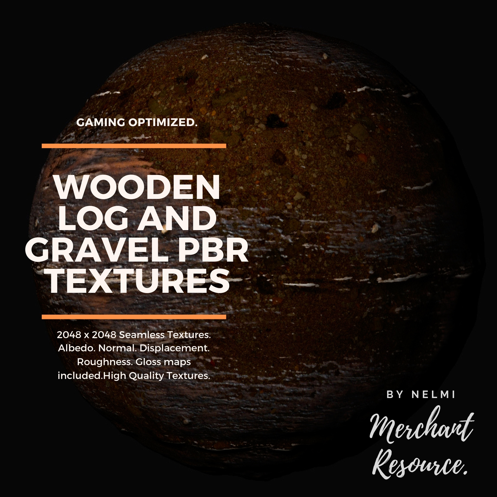 Wooden Log and Gravel PBR Textures - Merchant Resource by N/A
