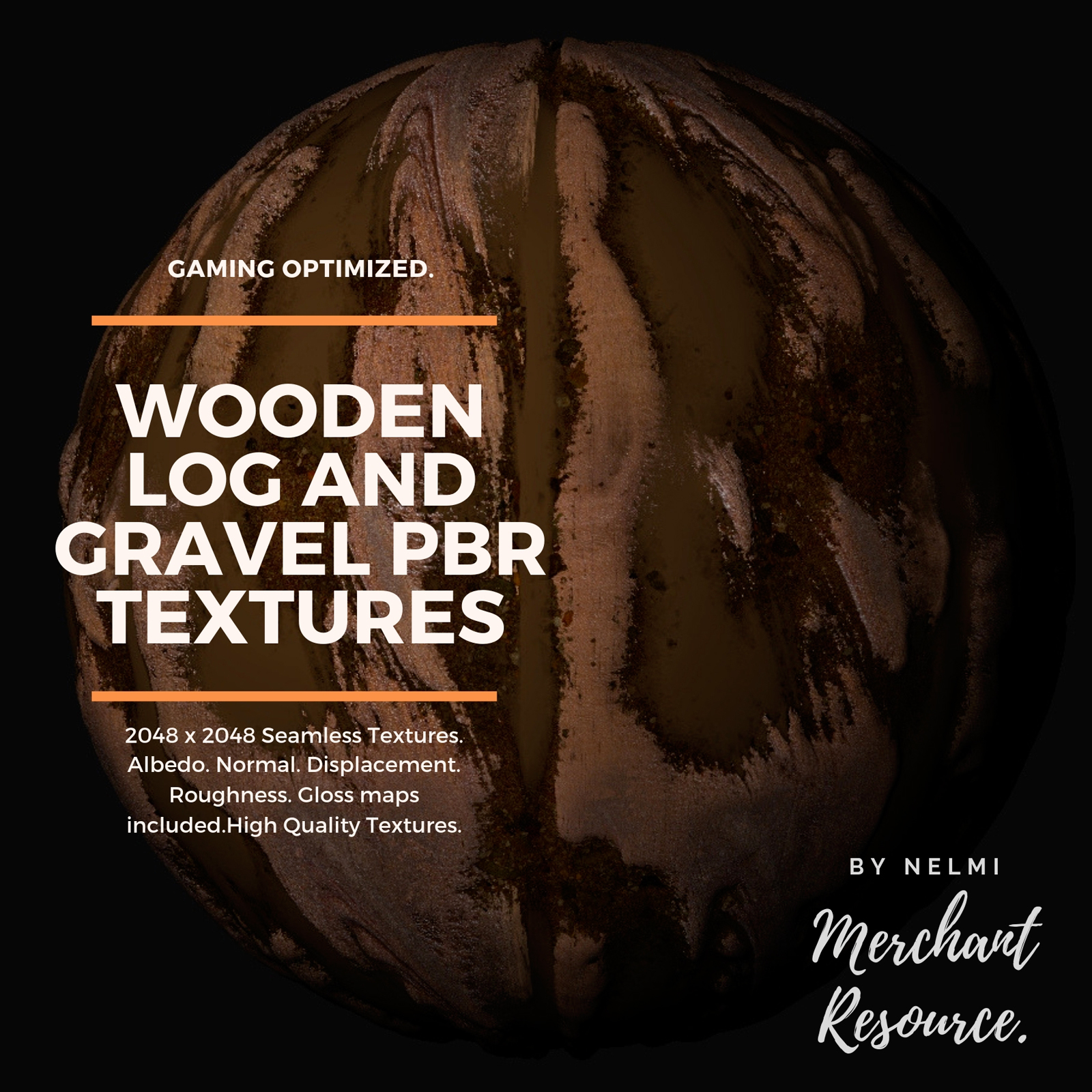 Wooden Log and Gravel PBR Textures - Merchant Resource by N/A